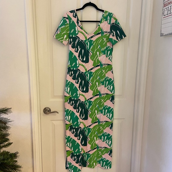 persifor Dresses & Skirts - Persifor Palm Tropical Print Dress Size Small Coastal Beach Wear Maxi